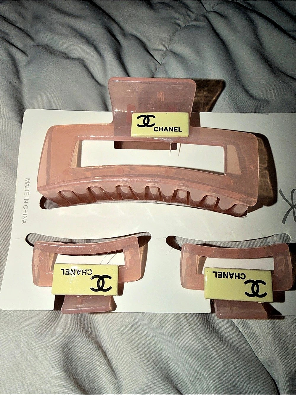 Chanel Hair Clip Set in Pink NWT